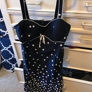 Navy blue polka dot dress